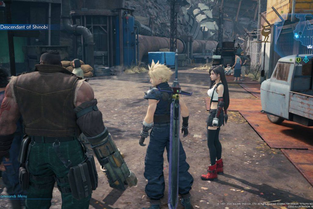 Una scena FF7 remake con personaggi secondari